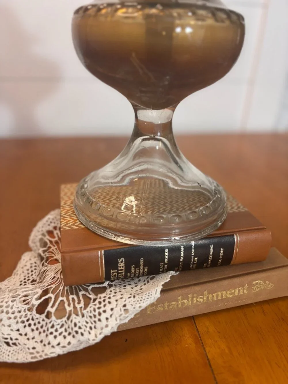 VTG Large Pedestal Hurricane Lamp